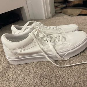White Old School Vans